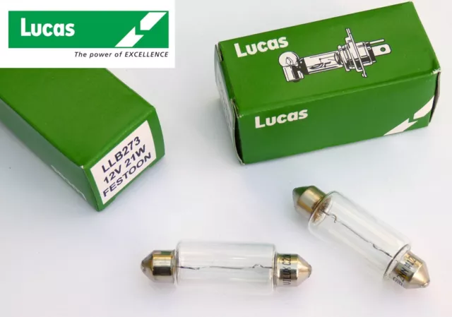 Lucas 12V 21W Paar klare Festoon Glühbirnen für L798 Rückfahrleuchten, LLB273 GLB273