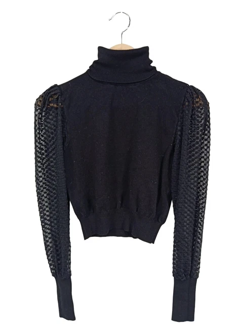 ZARA Pull-over à col roulé Dames Pull T EU 36 noir style décontracté ZARA Pull-over à col roulé Dames Pull T EU 36 noir style décontracté