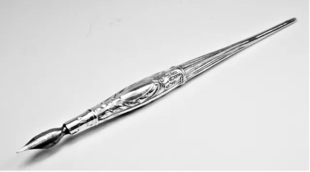 Vintage Style Calligraphy Feather Quill Pen Metal 5 Nib Dip Pen Set Holder  & Btl