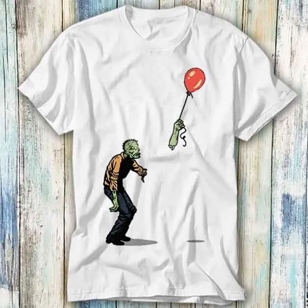 Zombie Banksy Girl Heart Baloon T Shirt Meme Gift Tee Unisex 928