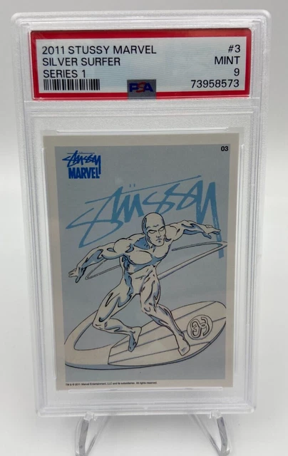 2011 STUSSY MARVEL Series 1 SILVER SURFER PSA 9 Card #3 RARE POP only 2 higher