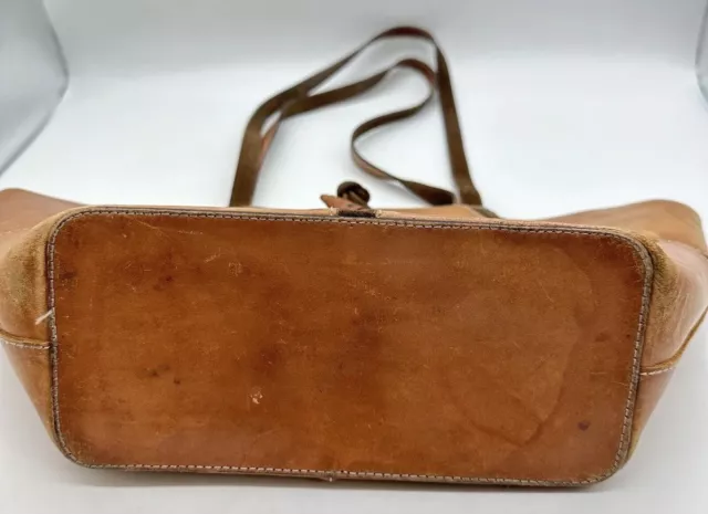 Vintage Claudia Firenze Italy Tan Brown Leather Tote Purse Shoulder Handbag 3