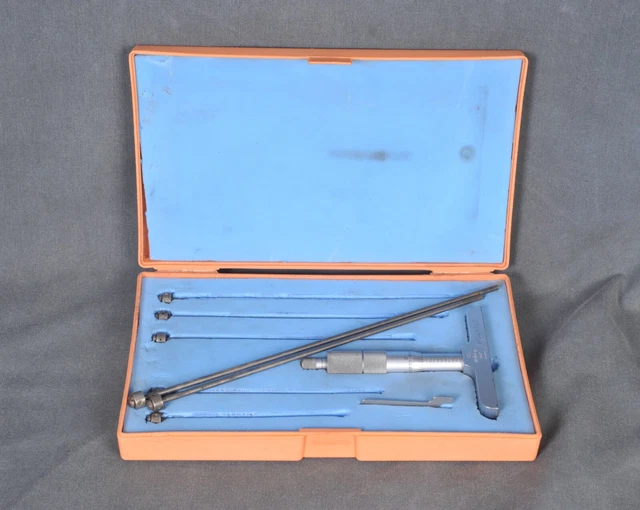 Mitutoyo 129-132 Depth Micrometer 4" Base 8 Rods 0-8" Range with Case Mitutoyo 129-132 Depth Micrometer 4" Base 8 Rods 0-8" Range with Case
