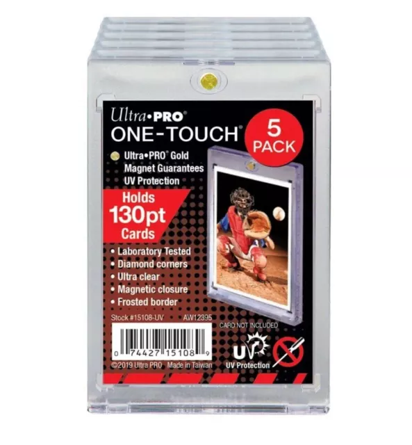 Ultra Pro One-Touch Thick Card 130pt Point Magnetic Card Holder - 5 PACK