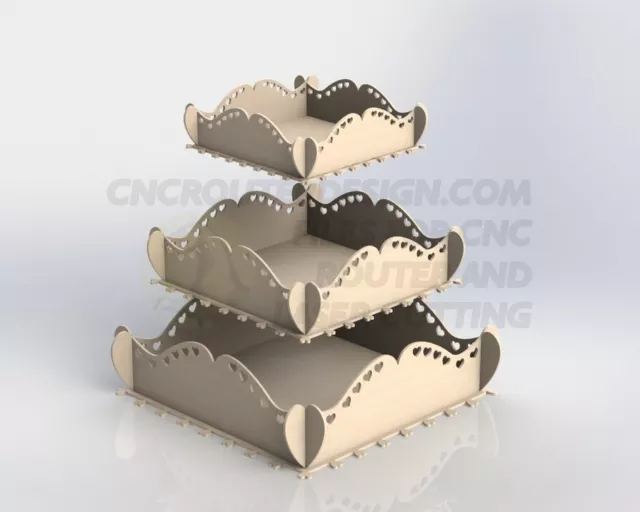 DXF for Laser Cutting of 3 Heart Trays Aspire ArtCAM VCarve Woodworking 078