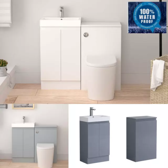 Rio Waterproof 980mm Furniture Run Vanity Unit Storage WC Unit Toilet 3 Finishes