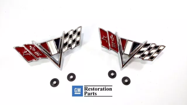 Fender Trim Flag Emblems for 1964-1967 Chevy Camaro Impala, Chevelle, & Nova