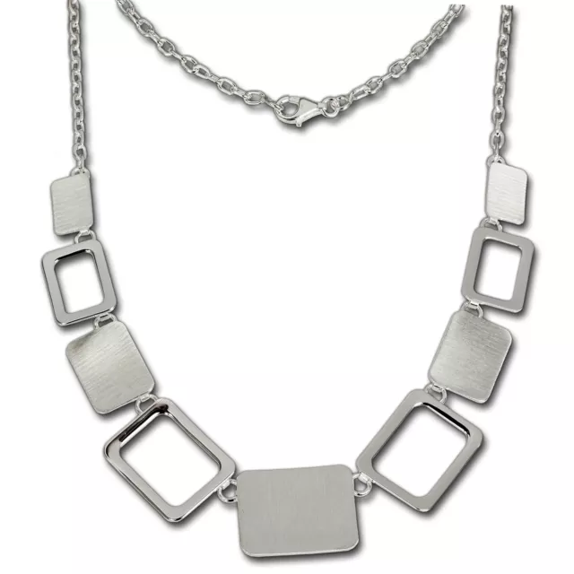 SilberDream Halsschmuck 45cm Collier Kette matt Square 925er Silber SDK411