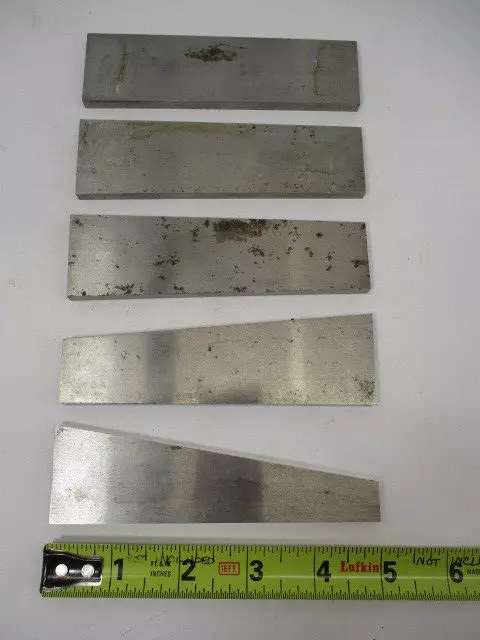 Set (5) Angle Blocks, Plates, Toolmaker Made, 1° - 10° Degree x 1/4" Thick x 5"