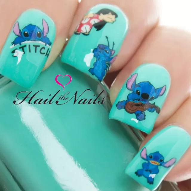 Lilo & Stitch Disney Nail Art Wraps Wassertransfers Aufkleber Y827 Salonqualität