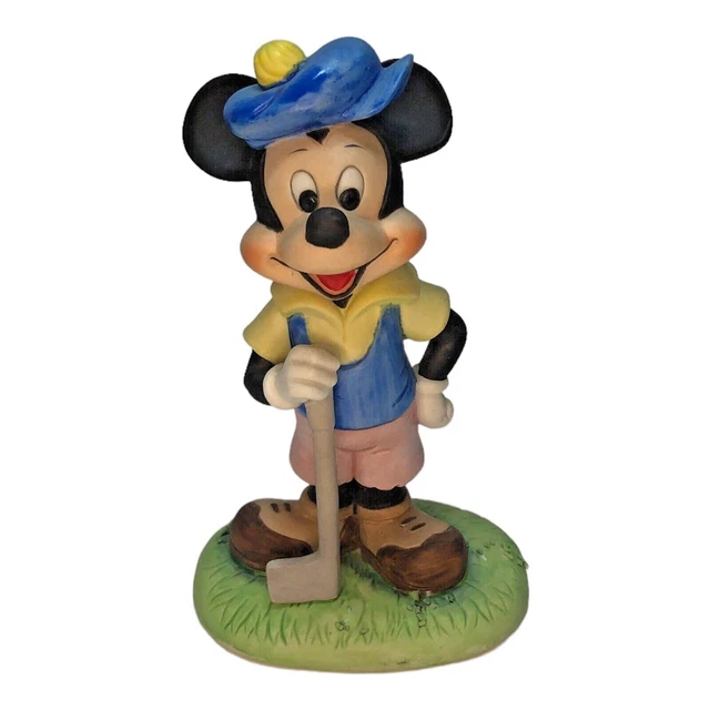 WALT DISNEY MICKEY Mouse Golf 6" Ceramic Bisque Figurine 1970s 20.28
