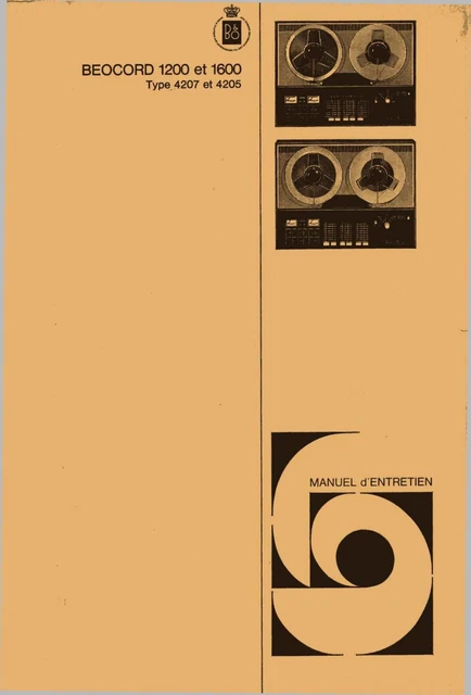 Service Schematics for Bang Olufsen Beocord 1200,1600 (4207,4205)