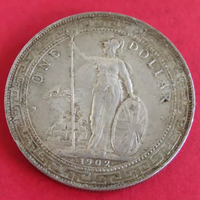 1902 B Edward Vii Silver Trade Dollar