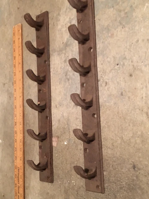 2 Antique￼ Cast iron￼ Rein hangers Horse Harness Barn Hooks. 4
