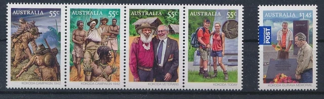 Australia 2010 - Kokoda, Joint Issue with PNG - Strip of 4 plus $1.45 issue  MNH