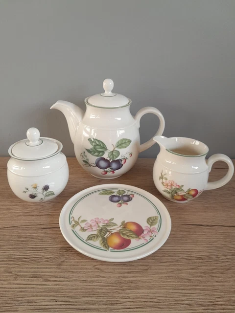 M&S Marks & Spencer Ashberry Teapot, Stand, Milk Jug & Lidded Sugar Bowl