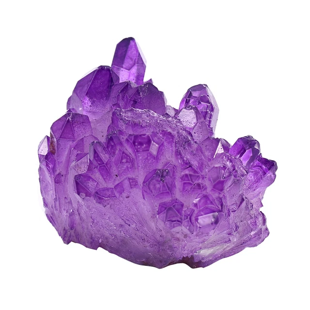 Natürlicher Lila Titan Fluorit Kristall Quarz Heilung Stein Bergkristall Cluster 8
