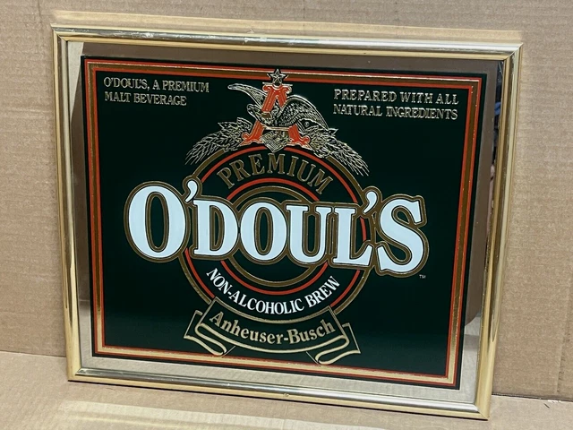 Vintage 1991 Anheuser Busch O'Doul's Beer Mirror Bar Sign 19"x16" Size Framed