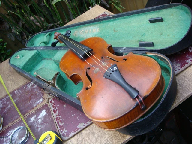 Vintage Old Violin  In case without  Bow for Restoration Spare  To Repair