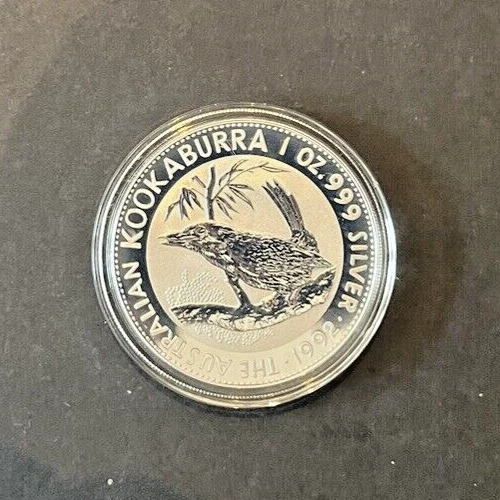 1992 Australian Kookaburra 1oz Silver 0.999 Bullion Coin Perth Mint