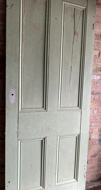 Reclaimed Antique Edwardian 4-Panel Internal Door 194.5 x 76 cm