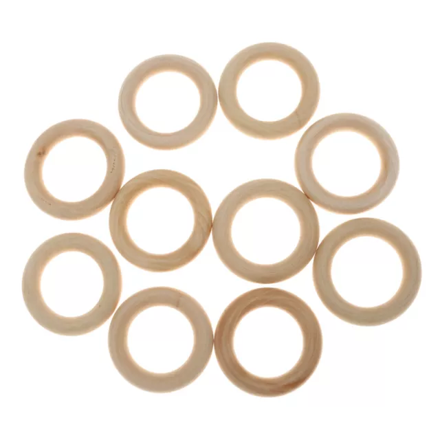 10/20/50/100pcs Natural/Colorful Wood Loops Rings Wood Materials for DIY Project