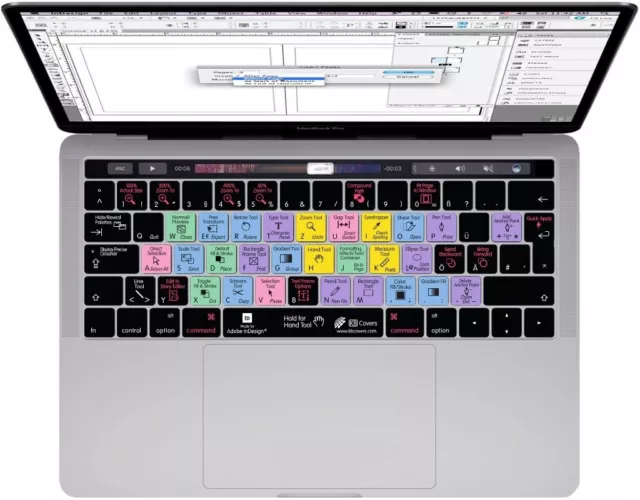 Tastatur-Abdeckung Shortcuts Hotkeys Skin für Adobe InDesign MacBook Pro 13 15