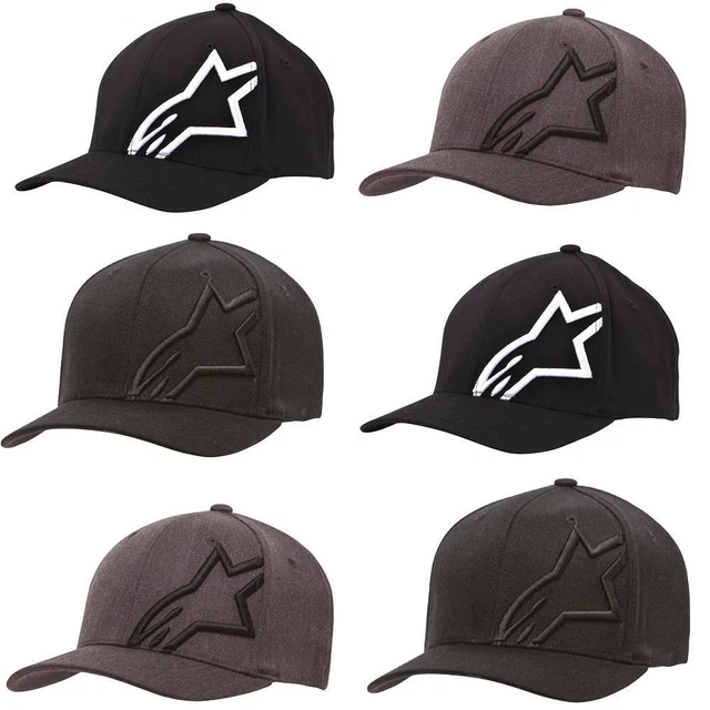 Alpinestars Corp Shift 2 Flexfit Cap Unisex Curve Bill Motorcycle Hat Black Grey