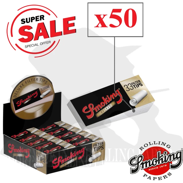 Elements® King Size Rolling Papers - No Perforation, Filter Tips Included (50 Books)