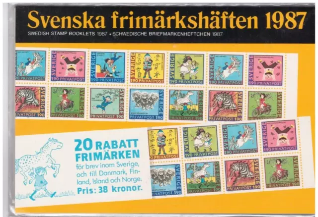 Sweden Scott#1624a/ /1665a year 1987 Booklet MNH Scott=99