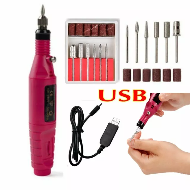 Electric Manicure Pedicure Nail Art Beauty Care File Polish Drill Tool Full Kits