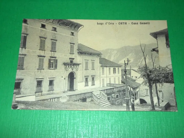 Cartolina Orta ( Novara ) - Casa Gemelli 1920 ca.