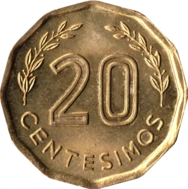 Uruguayan Coin Uruguay 20 Centésimos | Montevideo Hill Fortress | 1976 - 1981