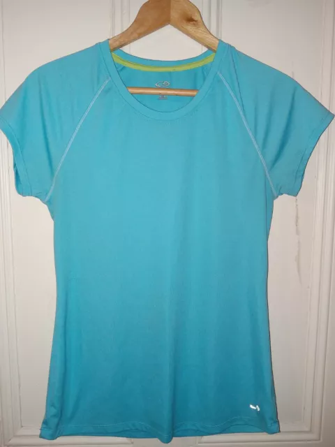 Champion Women's Blue Semi-Fitted Athletic Short Sleeve Shirt Large