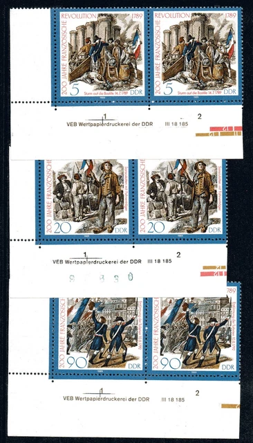DDR MiNr. 3258-3260 DV kompl. Satz mit Druckvermerk postfrisch