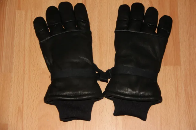 US Army Winter Leder Fingerhandschuhe gefüttert Gloves black schw Size Small 2
