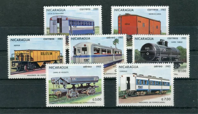 Nicaragua Mi.-Nr. 2387-2393 postfrisch Eisenbahn Thematik - b7355