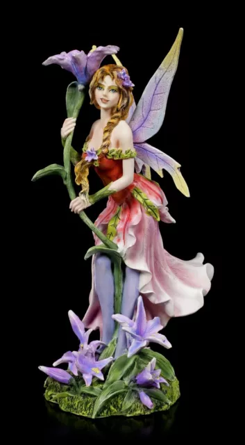 Elfi Figura - Vivian Con Lilla Fiore - Fantasy Fata Fiore Pixie Dekostatue