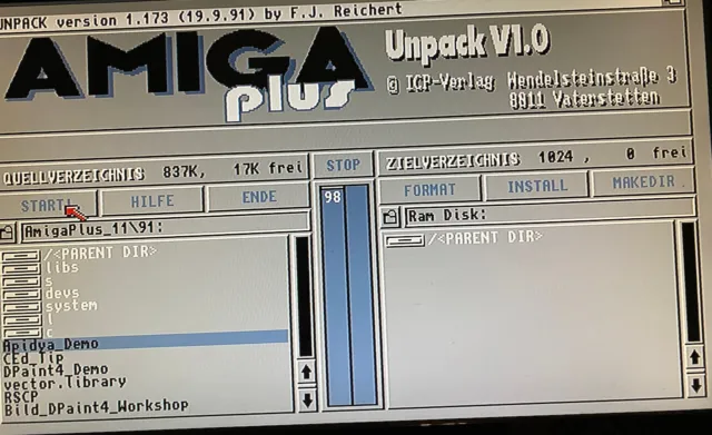 AMIGA plus disco - Workbench 1.3.3 / 11/91 - Auto Boot, con APIDYA DEMO, funciona 2