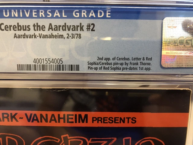 Cerebus the Aardvark #2 1978 CGC 8.5 WP 2nd Appearance Cerebus Aardvark-Vanaheim 2
