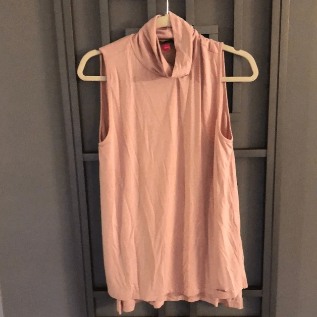 VinceCamuto blush sleeveless turtleneck Rayon spandex top. Size L Tunic