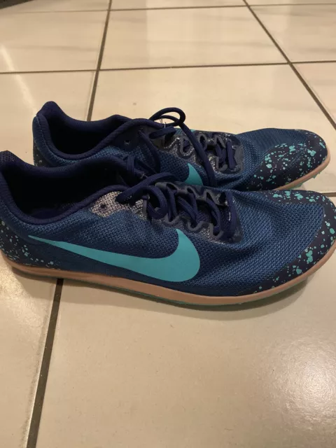 Nike Zoom Rival D 10 Distance Spikes Blue Jade Taupe 907566-401 Unisex M 10.5