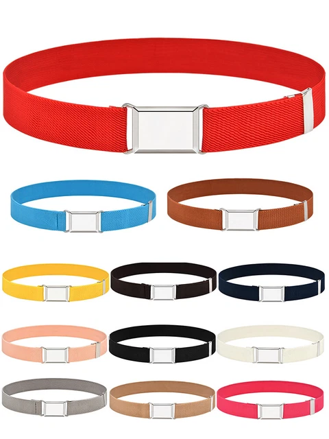 12 Colori Bambini Cinture Regolabile Elasticizzato Elastica con Fibbia per -