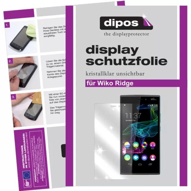 2x Schutzfolie für Wiko Ridge Fab 4G klar Displayschutzfolie NUR für Ridge FAB