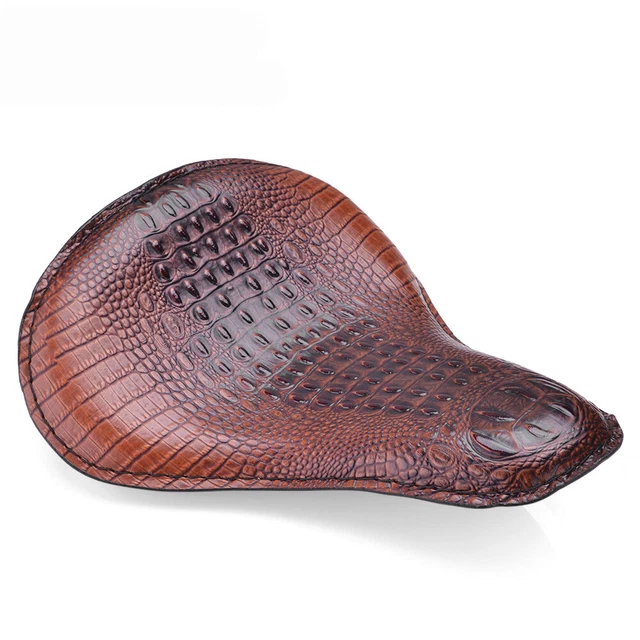 BROWN ALLIGATOR MOTORCYCLE Solo Seat For Harley Davidson Road King