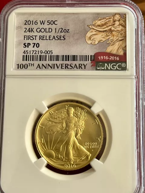 2016-w gold walking liberty half dollar SP70 NGC. Signature Required