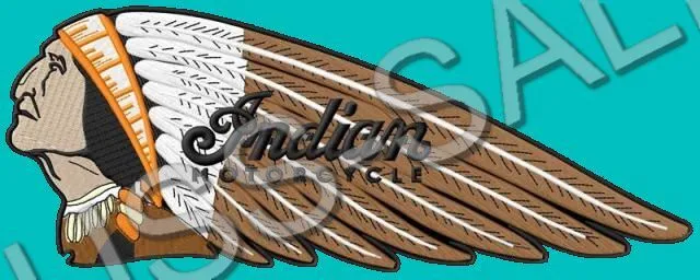 ====LARGE INDIAN MOTORCYCLE EMBROIDERED PATCH====IRON/SEW ON ~11-1/2"x 4-1/4" XL