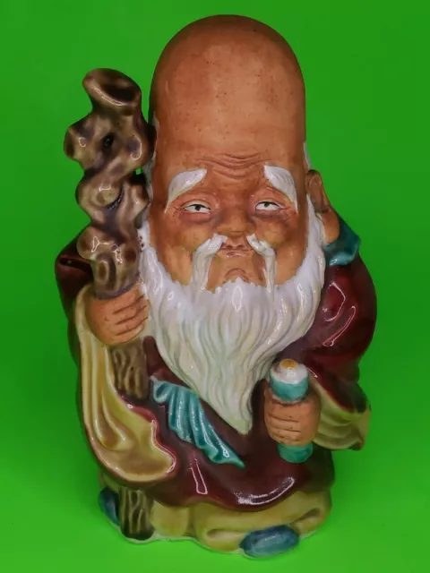 Vintage Japanese Immortal God of Longevity Figure approx 7"1/4 H weight 2lbs
