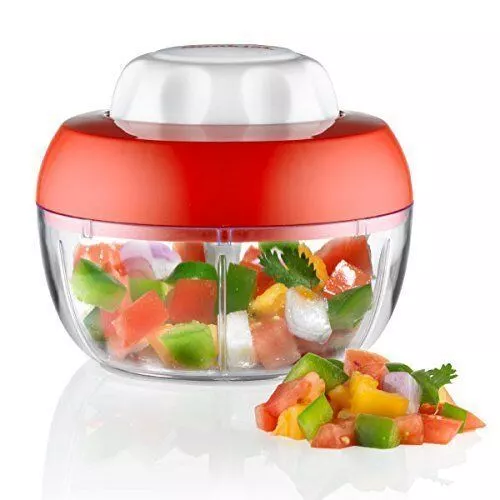 Sunkist Stainless Steel Chopper and Salsa Maker, 4.88 x 3.94 x 4.88 Inches, Red/ 2