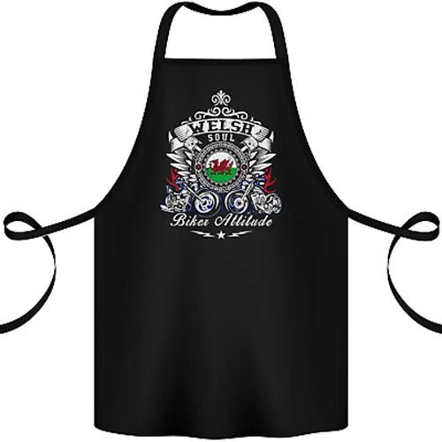 Welsh Soul Biker Attitude Bike Motorcycle Cotton Apron 100% Organic